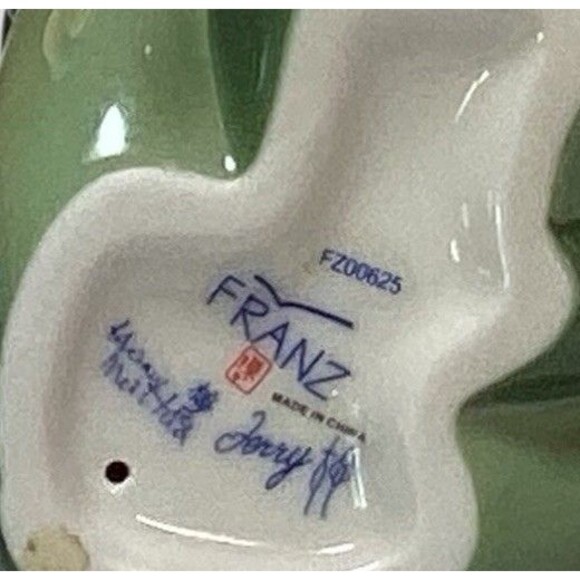Frog Mom And Child Daughter Son Ganz Porcelain Signed 3.5in - Picture 5 of 5